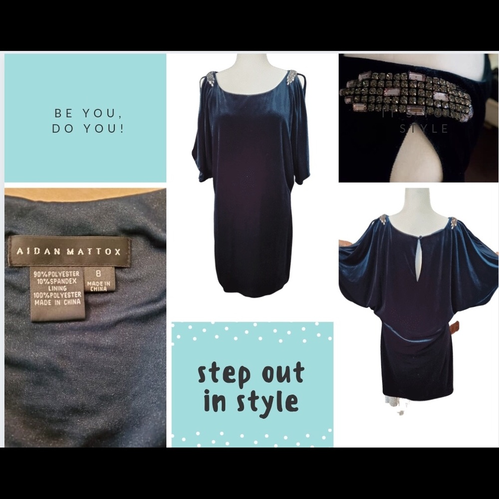 SOLD - Aidan Mattox Evergreen Velvet Dress